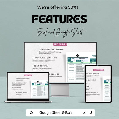 Operations Supplier Audit Checklist Template | Vendor Compliance Audit Tool | Excel & Google Sheets