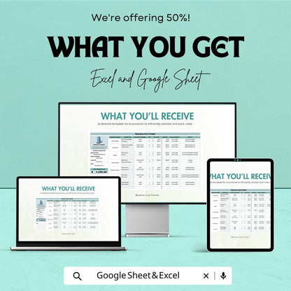 Business Cost Tracker Template | Expense Tracker Excel | Budget & Cost Management Sheet | Small Business Expenses Log