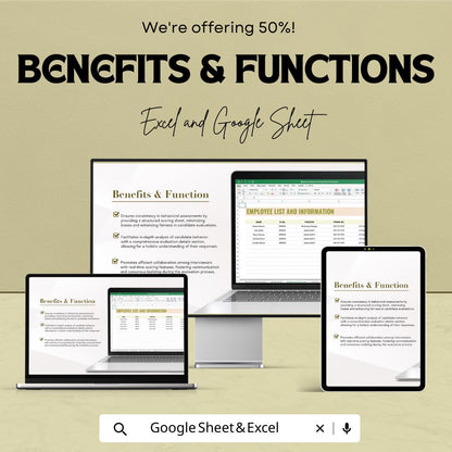 Behavioral Interview Scoring Sheet HR Template | Interview Evaluation Form | Candidate Scoring Spreadsheet | HR Hiring Toolkit