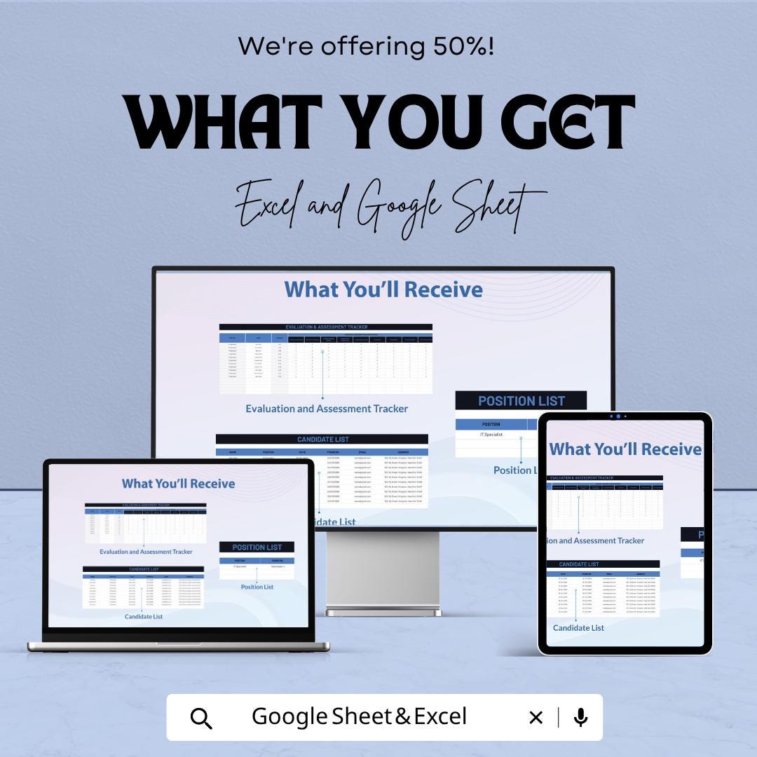 Interview Scorecard Template | Candidate Evaluation Sheet | Interview Assessment Tracker | HR Recruitment Tool