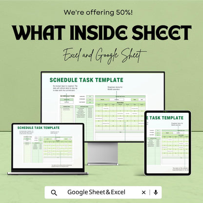 Schedule Task Template | Task Management Planner | Daily Task Tracker | Work Task Schedule Sheet | Task Organizer Template