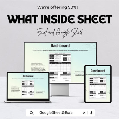 Printable Bill of Lading Sheet - Editable Excel & Google Sheet Template for Easy Shipment Tracking