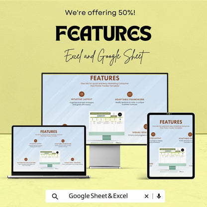 Marketing Consumer Pain Points Tracker Sheet | Customer Feedback Template | Excel & Google Sheets | Marketing Strategy Tool