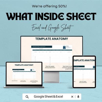Daily Inventory Report Template |  Inventory Tracker | Stock Management Spreadsheet | Daily Stock Log for Small Business