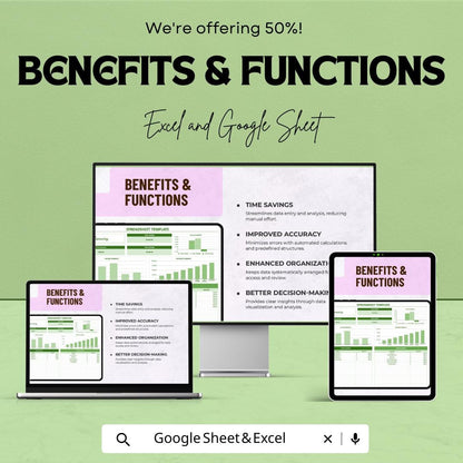 Monthly Budget Spreadsheet Template | Income and Expense Tracker | Google Sheets and Excel Template | Finance Tracker | Budget Planner Sheet