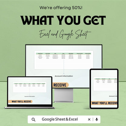 Account Tracker | Payment Log | Account Organizer | Finance Tracker | Small Business Spreadsheet