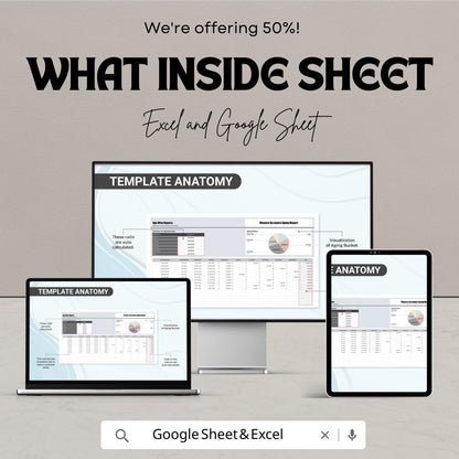 Finance Accounts Aging Report Template, Accounts Receivable Aging, AR Aging Spreadsheet, Invoice Aging Tracker, Finance Report