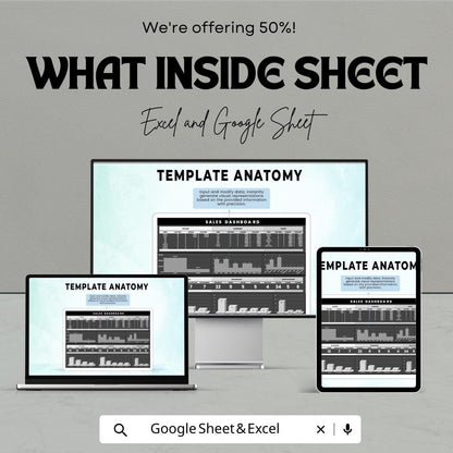 Sales Dashboard Template | Excel and Google Sheet | Sales Tracking Spreadsheet | KPI Dashboard | Performance Metrics Tracker