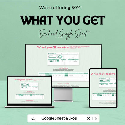 Action Plan Template | Google Sheets & Excel | Project Planning Spreadsheet | Task Management | Goal Planner | Business Project Tracker