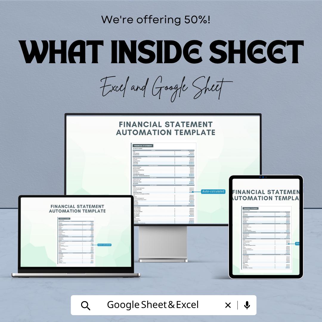Financial Statement Automation Template | Income Statement Spreadsheet | Financial Reporting Tool | Accounting Sheet