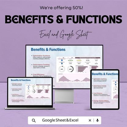 Digital Marketing Analytics Report Advertising Template | Marketing KPI Report | Ad Performance Tracker | Digital Marketing Report Template