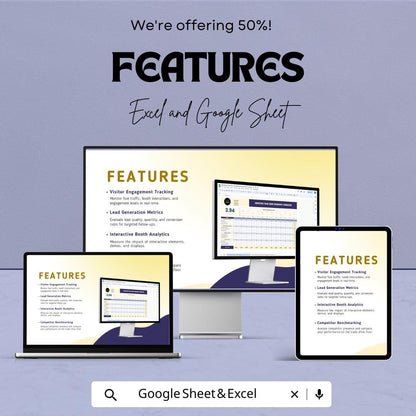 Marketing Trade Show Engagement Scorecard Template | Excel & Google Sheets | Trade Show Metrics Tracker | Booth Engagement Analysis |