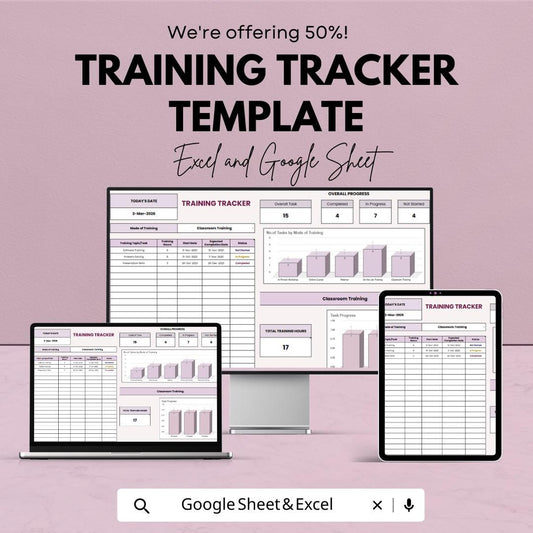 Training Tracker Template Excel & Google Sheets | Employee Training Log | Staff Progress Dashboard | Training Management Spreadsheet