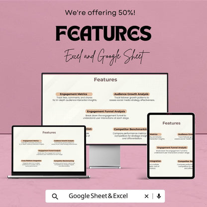 Social Media Analysis Template | Social Media Performance Tracker | Engagement & Growth Analytics Tool