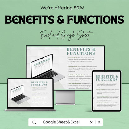 Real Estate Accounting Template | Property Management Finance Tracker | Excel and Google Sheets | Rental Income & Expense Spreadsheet