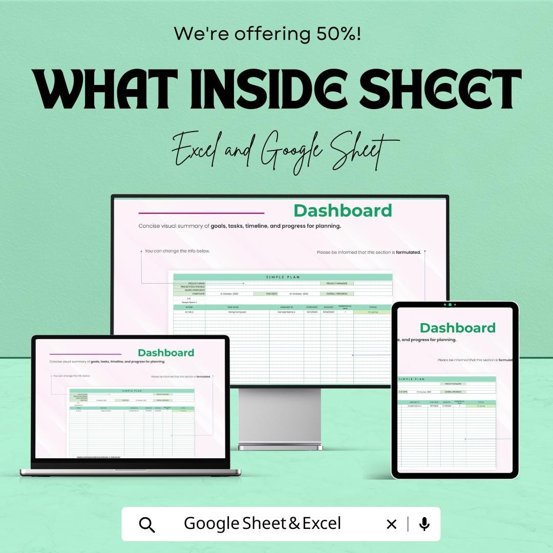 Simple Plan Sheet | Project Planning Template in Excel & Google Sheets