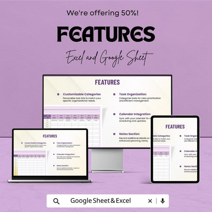 Weekly Planner Spreadsheet Template | Weekly Schedule Spreadsheet | Time Blocking Planner | Task Manager Template