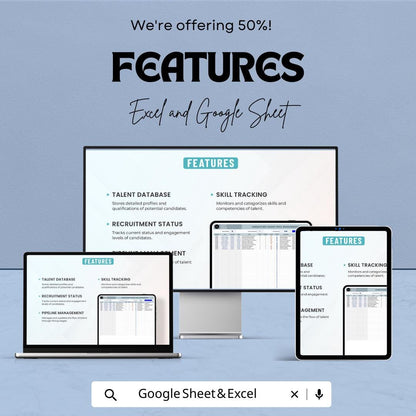 Operations Talent Pool Management Template | Excel and Google Sheets | Recruitment Tracking & Workforce Planning Tool