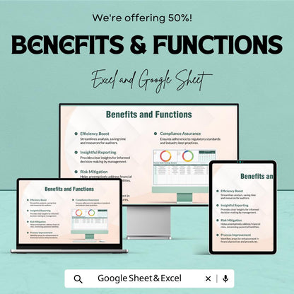 Finance Audit Findings Analysis Template, Audit Tracker Excel, Google Sheets Audit Log, Financial Audit Dashboard, Risk Assessment Tool