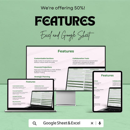 Entrepreneur Startup Template | Business Plan Template Excel & Google Sheets | Startup Planner | Small Business Planning Tool