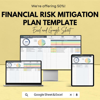 Financial Risk Mitigation Plan Template | Risk Management Strategy Spreadsheet | Business Continuity & Risk Control Tool