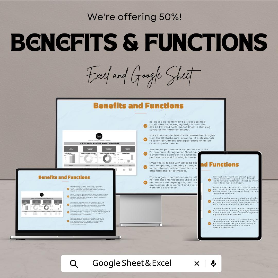 Job Ad Keyword Performance Sheet HR Template | Recruitment Analytics Dashboard | Excel & Google Sheets Hiring Tracker