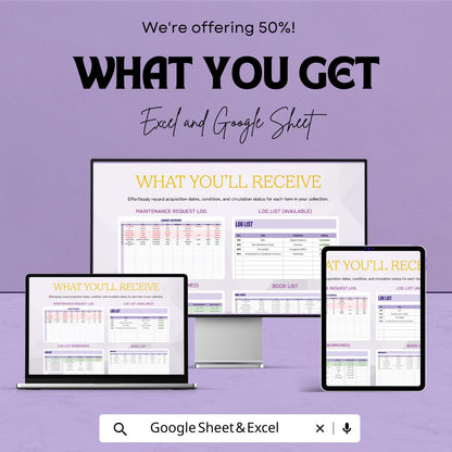 Library Inventory Sheet – Excel & Google Sheets Template for Library Management, Track Books, Acquisitions, and Circulation