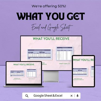 Debt Reduction Calculator Sheet | Excel & Google Sheet | Personal Finance Tracker | Debt Payoff Plan | Financial Freedom