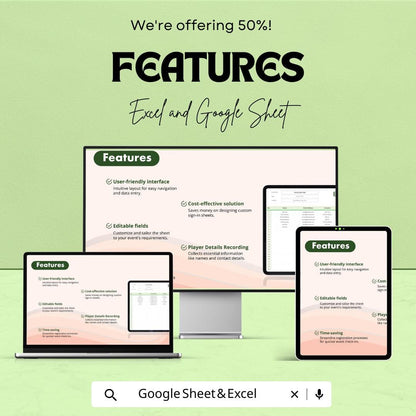 Event Registration Participant Sign-In Sheet | Excel & Google Sheets Template | Event Management Tool | Attendance Tracking |