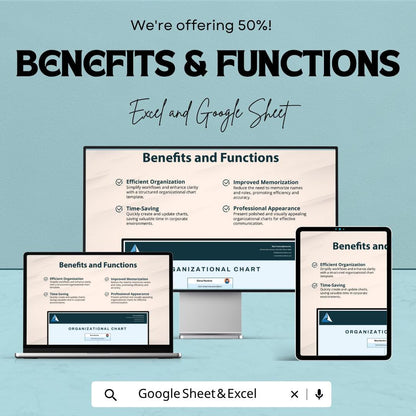 Corporate Organizational Chart Template | Org Chart Excel & Google Sheets | Company Hierarchy Chart | Employee Structure Template |