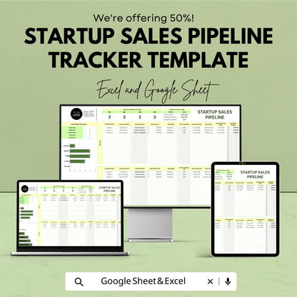 Startup Sales Pipeline Tracker Template  | CRM Spreadsheet | Lead & Deal Tracking Dashboard for Small Business