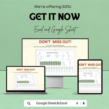 Financial Dividend Income Tracker Template | Dividend Tracker Spreadsheet | Passive Income Planner | Excel & Google Sheets