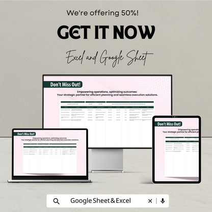 Plan Operation Sheet - Excel & Google Sheets Template for Efficient Planning and Management