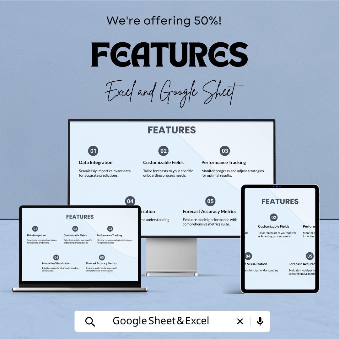 Sales Onboarding Duration Forecast Template | Excel & Google Sheets | Employee Onboarding Timeline Tracker | Sales Training Forecast Tool