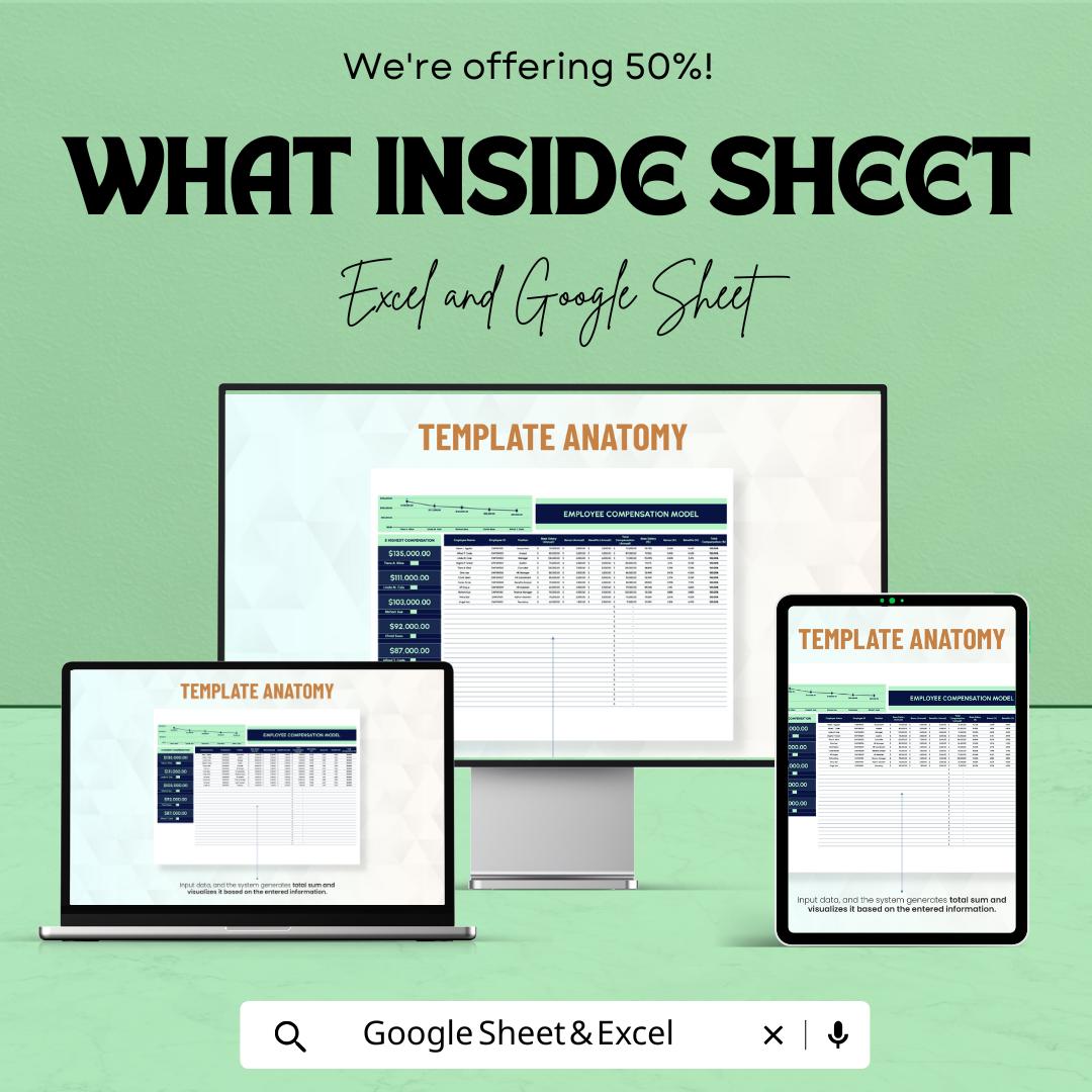 Finance Employee Compensation Model Template | Employee Salary Planner | HR Compensation Sheet | Payroll Strategy Template