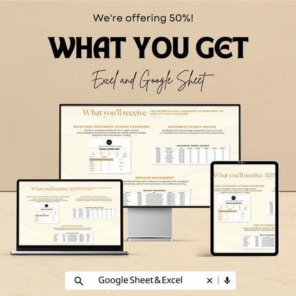 Behavioral Assessment Scoring Sheet HR Template | Excel & Google Sheets Employee Evaluation Tool | Performance Scoring Dashboard
