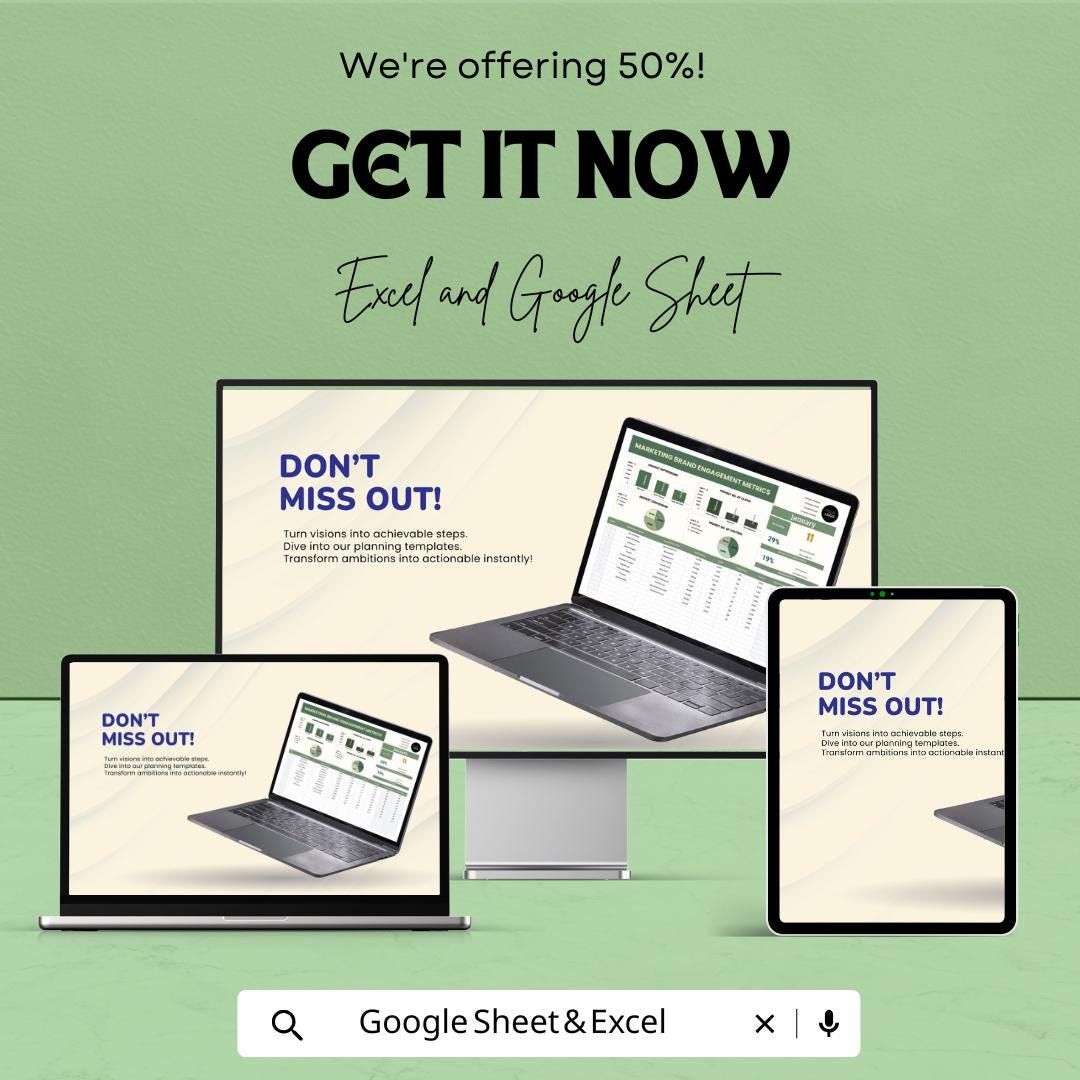 Marketing Brand Engagement Metrics Sheet | Google Sheets for Tracking Metrics, Impressions, Clicks, Conversions | Marketing Dashboard