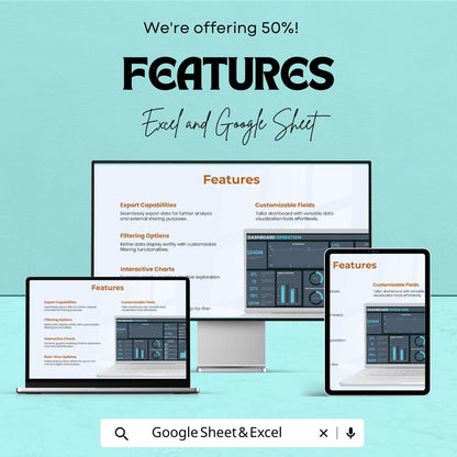 Dashboard Operation Template | Business Operations Dashboard | KPI Tracking | Financial Dashboard | Productivity Dashboard |