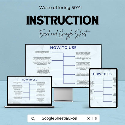 Group Assignment Template | Student Project Tracker | Task Planner Spreadsheet | Gantt Chart & Budget Tracker | Team Project Dashboard