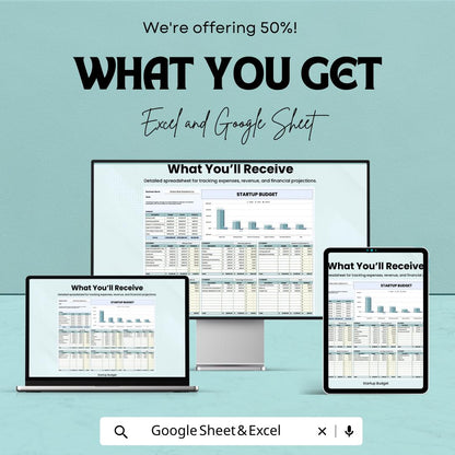 Startup Budget Sheet Template - Excel and Google Sheets for Financial Planning & Tracking