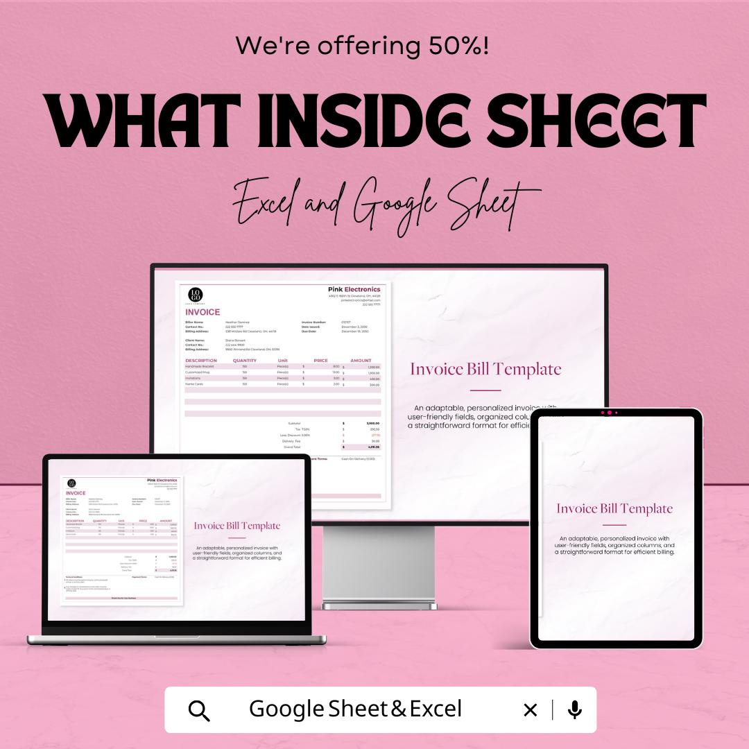 Personal Invoice Template | Editable Billing Template | Simple Business Invoice | Freelancer Invoice | Printable Receipt Form