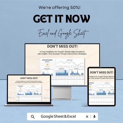 Sales Client Feedback Analysis Template | Client Sentiment Tracker | Sales Performance Review Sheet