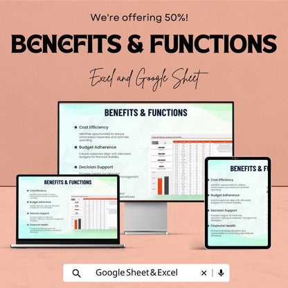 Financial Expense Analysis and Control Template | Expense Tracking Spreadsheet | Cost Control Dashboard