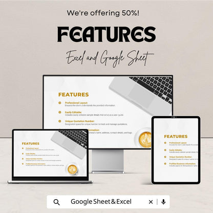 Customizable Software Development Quotation Sheet - Excel & Google Sheet Template for Professional Estimates