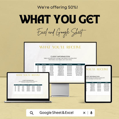 Legal Case Management Template, Employment Litigation Tracker, HR Case Log, Law Firm Spreadsheet, Labor Case Tracker