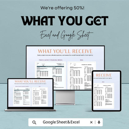 Travel Agency Financial Model Template  | Travel Business Financial Plan | Revenue Forecast Spreadsheet | Startup Financial Model