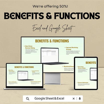 Sales Collateral ROI Calculator Template | Marketing ROI Spreadsheet | Sales Performance Tracker | Revenue Analysis Tool