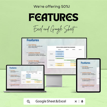 Social Media Marketing Roadmap | Excel & Sheets