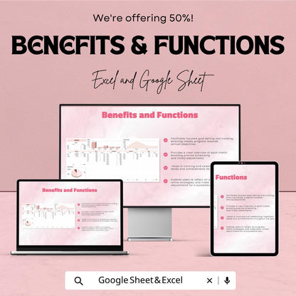 Annual Planner Template | Yearly Budget Planner | Goal Tracker Spreadsheet | Financial Planner | Digital Planner
