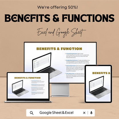 Cash Flow Tracker Sheet | Financial Planning Excel and Google Sheets Template | Monthly Cash Flow Management Tool | Track Income & Expenses